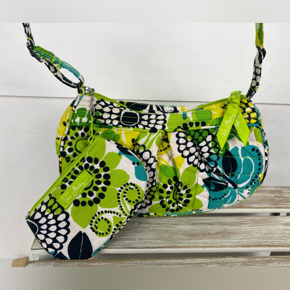 Vera Bradley Limes Up Shoulder/crossbody hand bag & Coin Purse adjustable strap